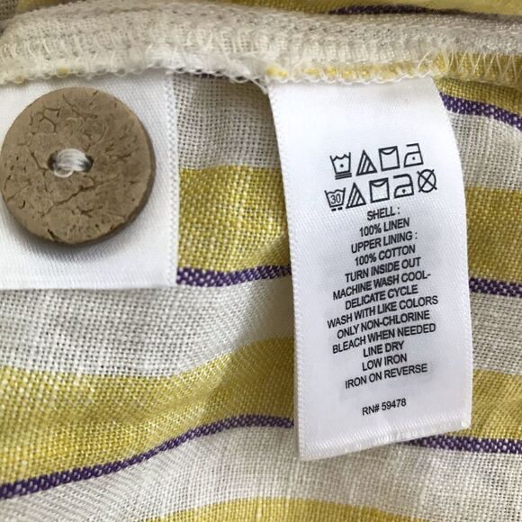 Rachel Zoe 100% Linen Yellow Stripe Dress- New with Tags - Picture 11 of 11